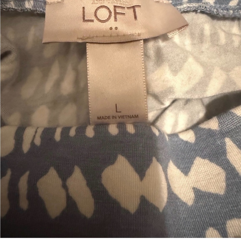 Long length LOFT light blue and cream maxi skirt large - Picture 7 of 7